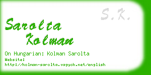sarolta kolman business card